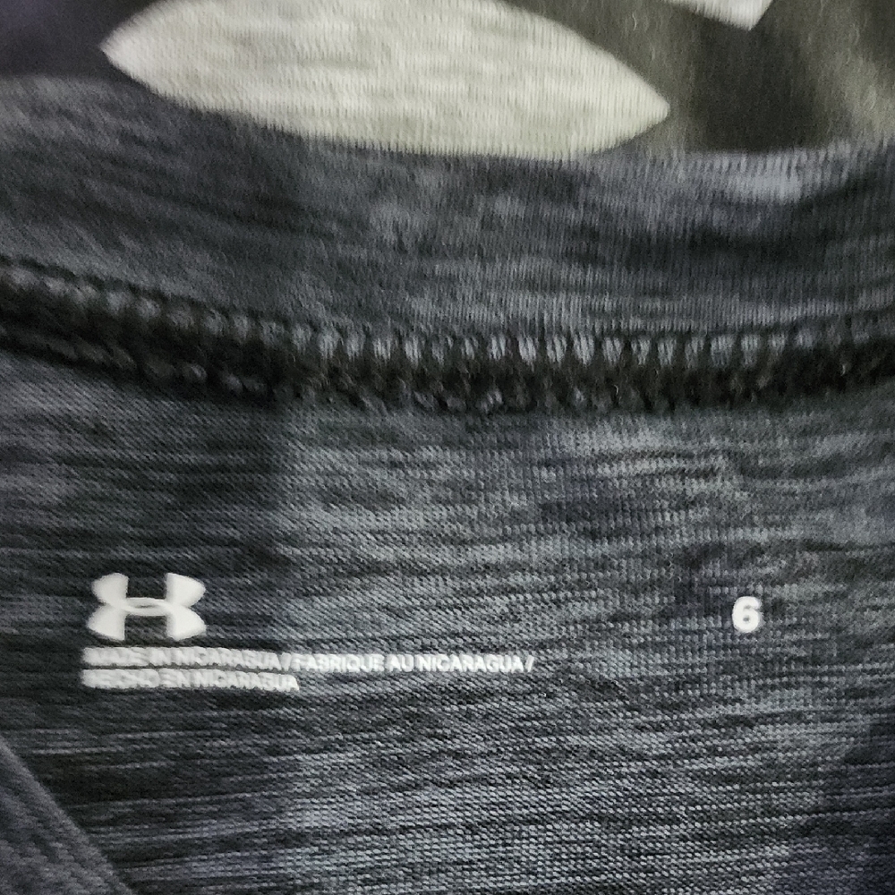 Under Armour Kids' Gray and Black Tees with Green Accents - Picture 2 of 6